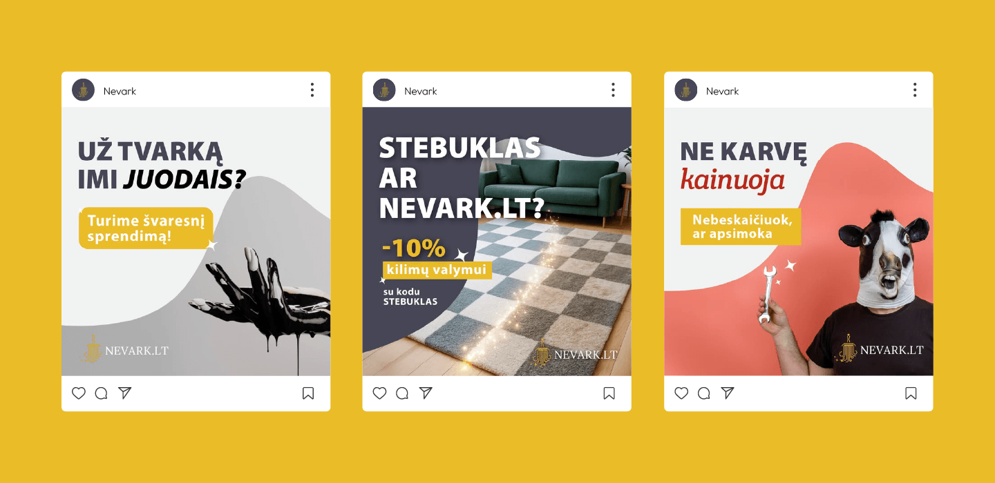 Nevark socialinių tinklų įrašų pavyzdžiai